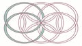 Abstract pattern of overlapping circles geometric design element background vector design Generative AI Royalty Free Stock Photo