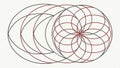 Abstract pattern of overlapping circles, modern geometric design vector design Generative AI Royalty Free Stock Photo