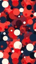Abstract Pattern of Overlapping Circles in Red, White, and Dark Blue Royalty Free Stock Photo