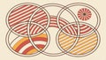 Abstract pattern of overlapping circular lines in warm colors vector design Generative AI Royalty Free Stock Photo