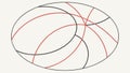 Abstract pattern of overlapping oval shapes and lines vector design Generative AI Royalty Free Stock Photo