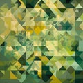 An abstract pattern of overlapping triangles in shades of two generative AI