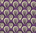 Abstract pattern with peacock feathers on violet