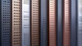 Abstract Pattern of Perforated Metal Panels in Various Colors. Generative ai Royalty Free Stock Photo