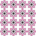 Abstract Pattern with pink stylized flowers and white background