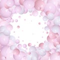 abstract pattern with pink and white balls or precious pearls. Glossy realistic ball. 3d vector illustration. eps 10