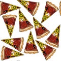 Abstract pattern with pizza. It is located in swatch menu, vector