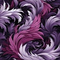 Abstract pattern with purple feathers and vibrant illustrations (tiled) Royalty Free Stock Photo
