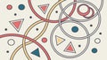 Abstract Pattern with Rings and Lines, Fluid Geometric Design, vector design Generative AI Royalty Free Stock Photo