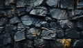 Abstract pattern of rough stone, dark backdrop, textured coal wallpaper generated by AI Royalty Free Stock Photo