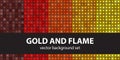 Abstract pattern set Gold and Flame Royalty Free Stock Photo