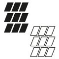 Abstract pattern set. Solid black squares. Geometric Vector graphic. Repeated structure element. Royalty Free Stock Photo