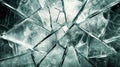 Abstract Pattern of Shattered Glass with Green Tints Royalty Free Stock Photo