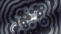 Abstract pattern of silver diverging circles. Luxury 3d render loop animation HD