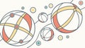Abstract Pattern of Spheres with Intersecting Lines, vector design Generative AI Royalty Free Stock Photo