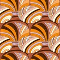 Abstract pattern of striped parts with colored lines and waves.