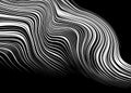 Abstract pattern of thin white curved lines on a black background. Hair, Fur.