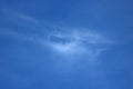 Abstract pattern thin wispy white cloud, blue sky