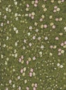 Green Abstract pattern with tiny flowers.