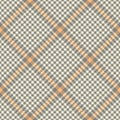 Abstract pattern tweed plaid in grey, orange, off white for textile design. Seamless herringbone textured glen check graphic.