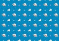 Abstract pattern vector of kids science with design, spaceship, stars, astronauts background