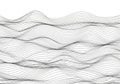 Abstract pattern of wavy black lines on a white background. The Royalty Free Stock Photo