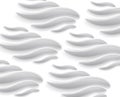 Abstract pattern of white volumetric waves. fluid aqua shapes, feather or seaweed, medical technolody backdrop