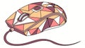 Abstract Patterned Computer Mouse, Digital Input Device, vector design Generative AI Royalty Free Stock Photo