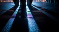 Abstract light patterns on a wet surface at night with city lights in the background reflection Royalty Free Stock Photo