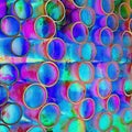 Abstract patterns of circles in psychedelic colours. Royalty Free Stock Photo