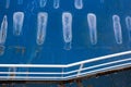 Abstract patterns on the deck of a boat