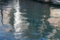 Abstract patterns formed by highlights and reflections on the surface of the water in the Venetian canal. Abstraction, background Royalty Free Stock Photo