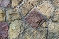 Abstract patterns of stones cemented into an exterior wall Royalty Free Stock Photo