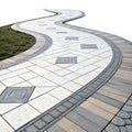 Abstract Paved Tiles Path Isolated on White Background Royalty Free Stock Photo