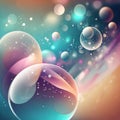 abstract pc desktop wallpaper background with flying bubbles on a colorful background