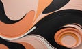 Abstract Peach Black Brushstrokes Waves Colorful Background Colors Modern Art Wave Digital Card Website Design