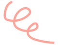 Abstract Peach Ribbon Line Art with Elegant Curves and Swirls