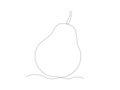 Abstract pear, continuous one line art drawing