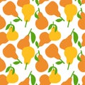 Abstract pear seamless pattern. Vector illustration. Simple background