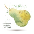 Abstract pear watercolor hand painted background