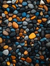 Abstract Pebble Wall Texture A captivating pattern of smooth colorful pebbles creating a visually appealing and textured surface
