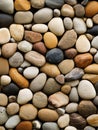 Abstract Pebble Wall Texture a closeup view of a wall made of various smooth rounded pebbles symbolizing nature simplicity
