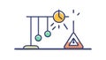 Abstract pendulum with clock, time management, scientific process vector design Generative AI Royalty Free Stock Photo