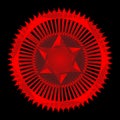 Abstract pentagram spirograph on black background. Royalty Free Stock Photo