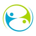 Abstract people cooperation - team work icon