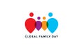 Abstract people global family day logo icon vector modern design