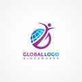 Abstract People, Global and Nature Logo Template. Vector Illustrator Eps.10