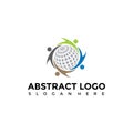 Abstract People and Globe Logo Template. Vector Illustrator Eps. 10 Royalty Free Stock Photo