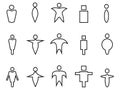 Abstract people linear icons