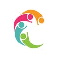 Abstract People symbol, togetherness and community concept design